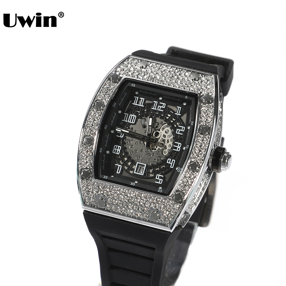 Jewelry Watches Silver - UWIN Square Dial Watch Full Rhinestones