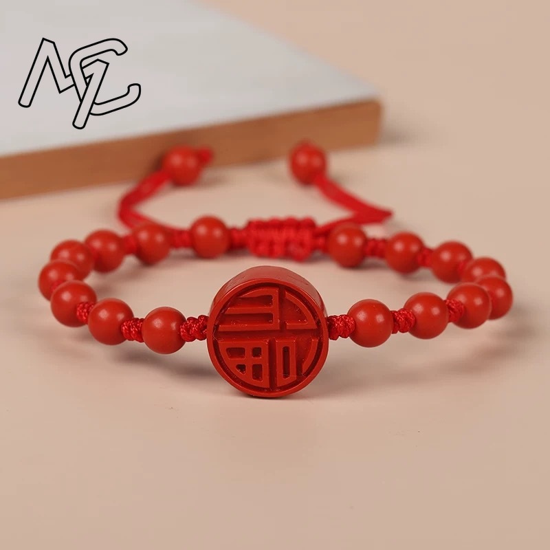 Genuine Red Cinnabar Lion Danc - Gemstone Bracelet Healing 评论和价格
