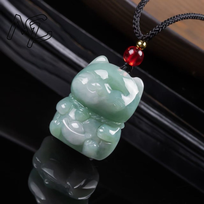 Natural Emerald Jade Lucky Cat - Jewelry & Watches Vitopoulos Reviews 评论和价格