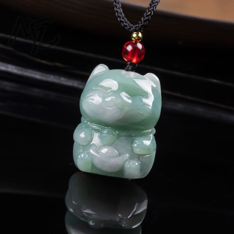 Natural Emerald Jade Lucky Cat - Jewelry & Watches Vitopoulos Reviews 评论和价格