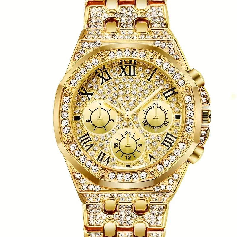 Luxury Octagonal Bezel Iced Qu - Icebox Jewelry Watches 评论和价格