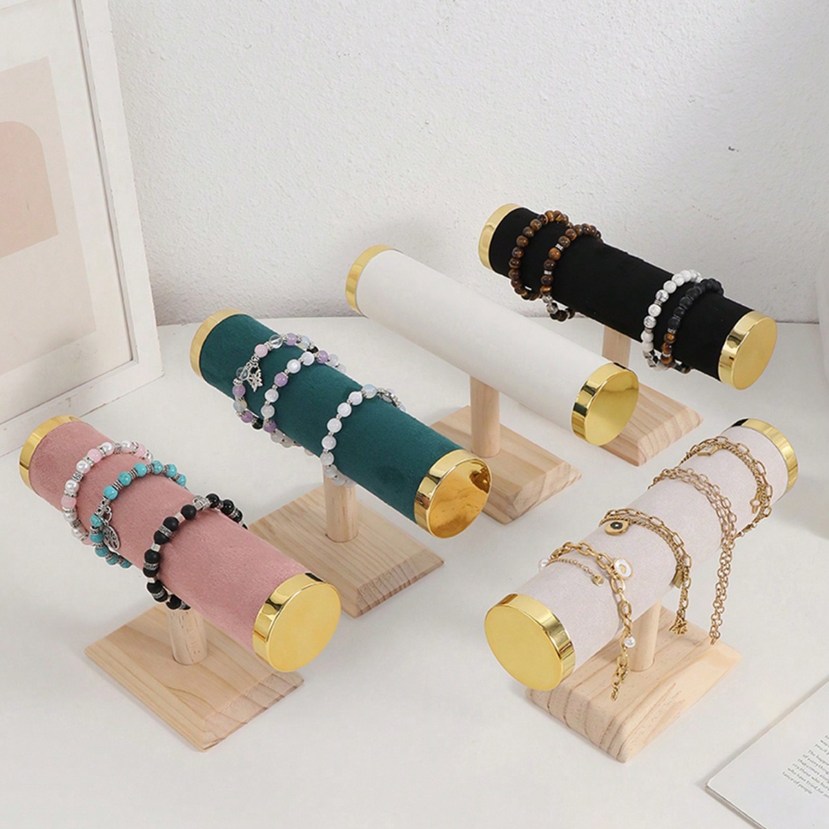 New T-Bar Jewelry Stand-Gold B - Jewelry Or Watches 评论和价格