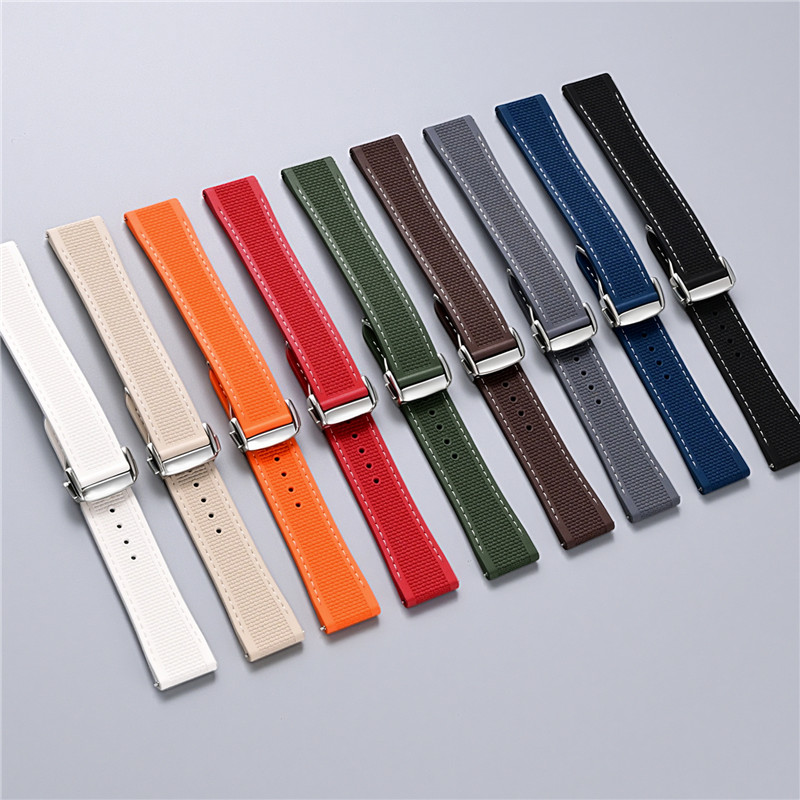 FKM Folding Buckle Strap 20mm  - Omega Watch Seamaster 评论和价格