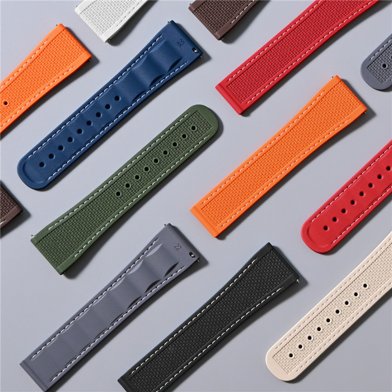 FKM Folding Buckle Strap 20mm  - Omega Watch Seamaster 评论和价格