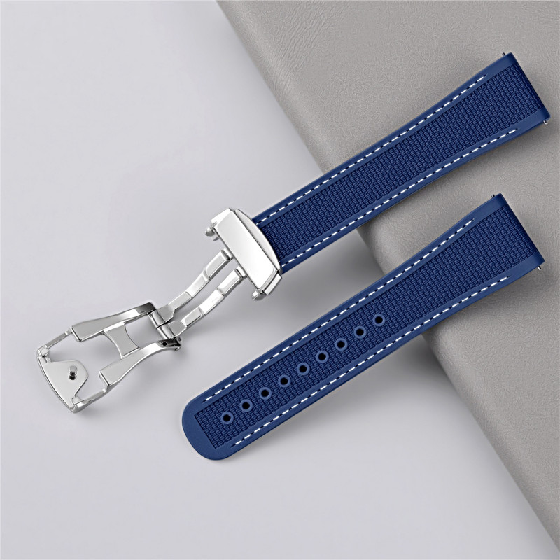FKM Folding Buckle Strap 20mm  - Omega Watch Seamaster 评论和价格