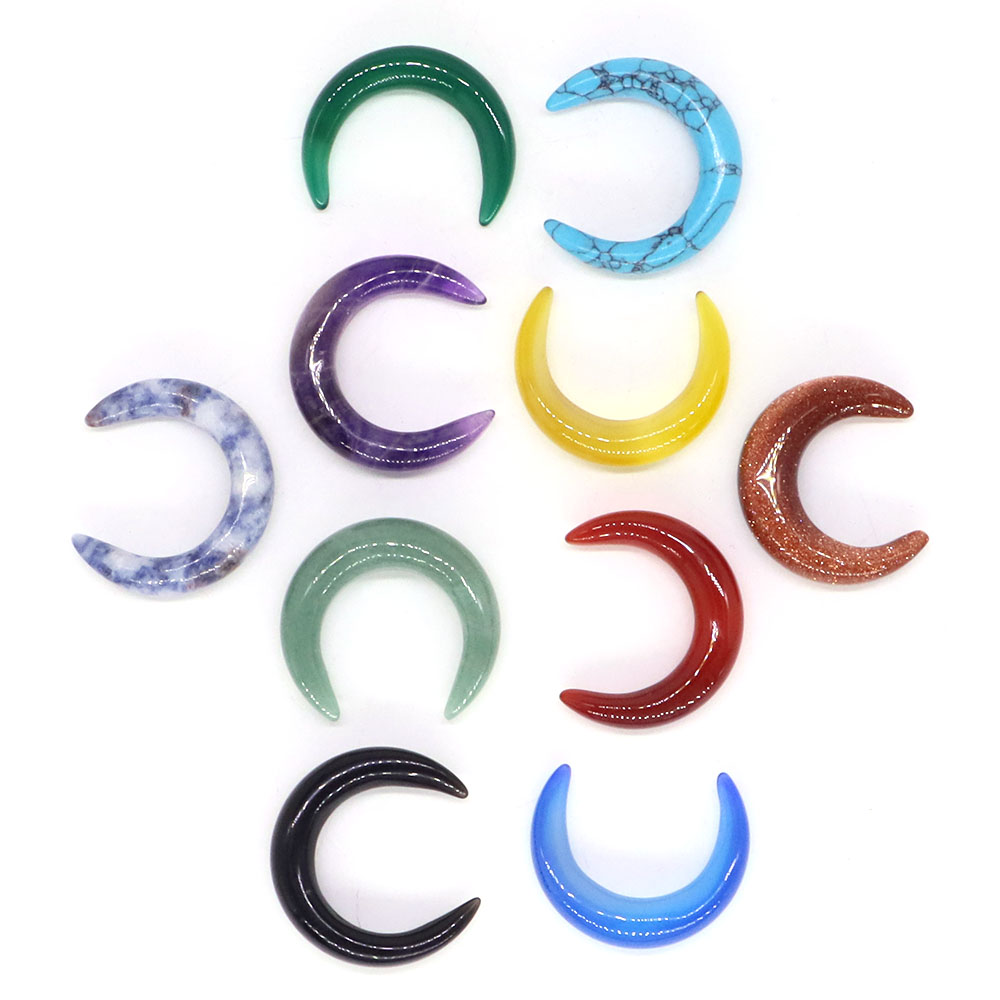 30mm Crescent Moon Shape Natur - Gemstone Bracelet Healing 评论和价格