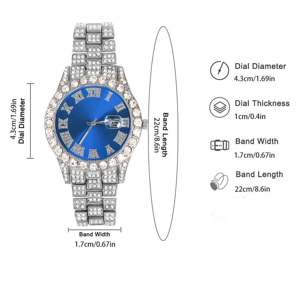 3pcs Hip-hop Watch Jewelry Set - Jewelry Watches Silver 评论和价格