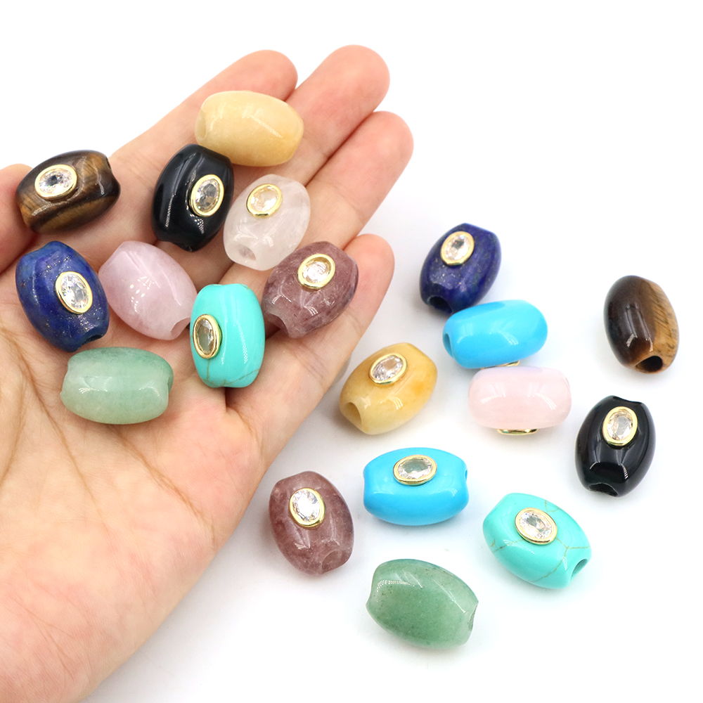 Natural Stone Big Hole Flat Bu - Gemstone Bracelet Healing 评论和价格