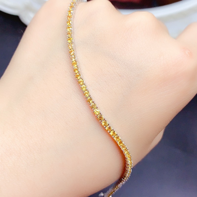Natural  Citrine Tennis Bracel - Gemstone Bracelet Healing 评论和价格