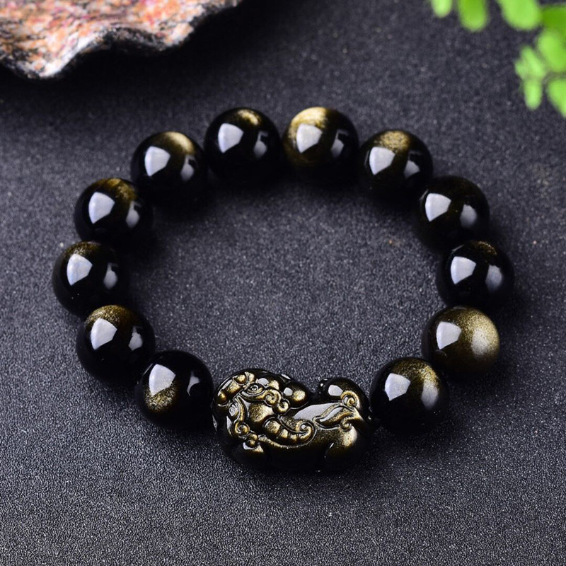 Natural Gold Obsidian Bracelet - Gemstone Bracelet Healing 评论和价格