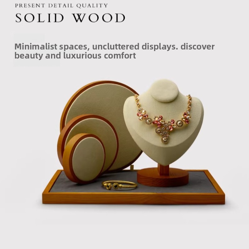 Solid Wood Jewelry Display Tra - Jewelry Stores With Watches 评论和价格