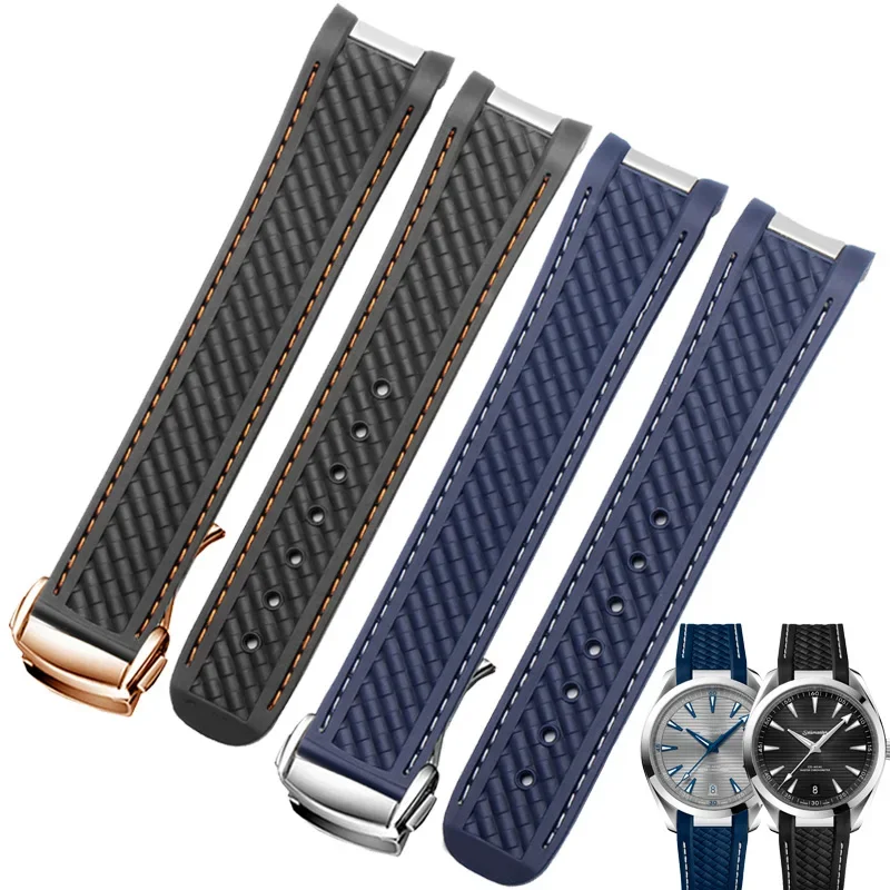 Curved 20mm Rubber Watchband F - Omega Watch Seamaster 评论和价格