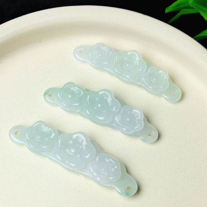 1pc Natural Jadeite Emerald Fl - Jewelry & Watches Vitopoulos Reviews 评论和价格