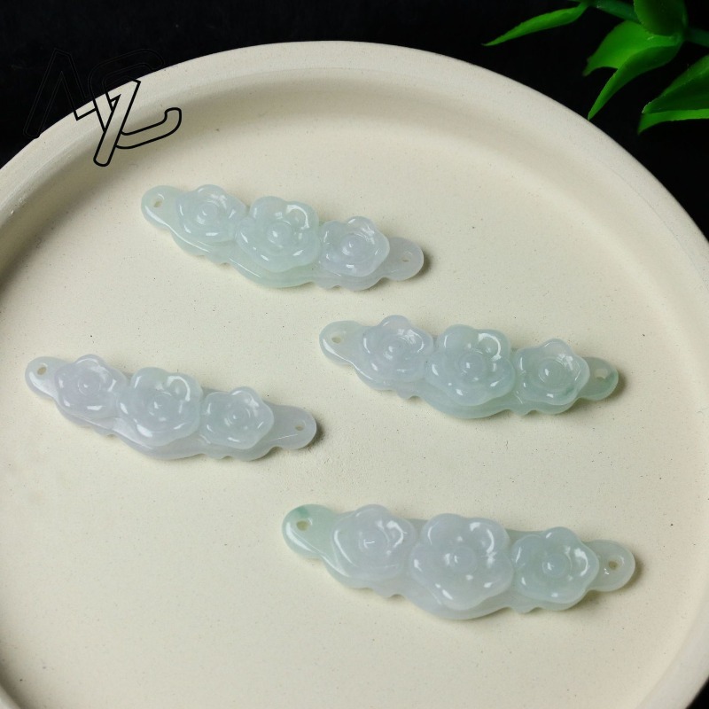 1pc Natural Jadeite Emerald Fl - Jewelry & Watches Vitopoulos Reviews 评论和价格