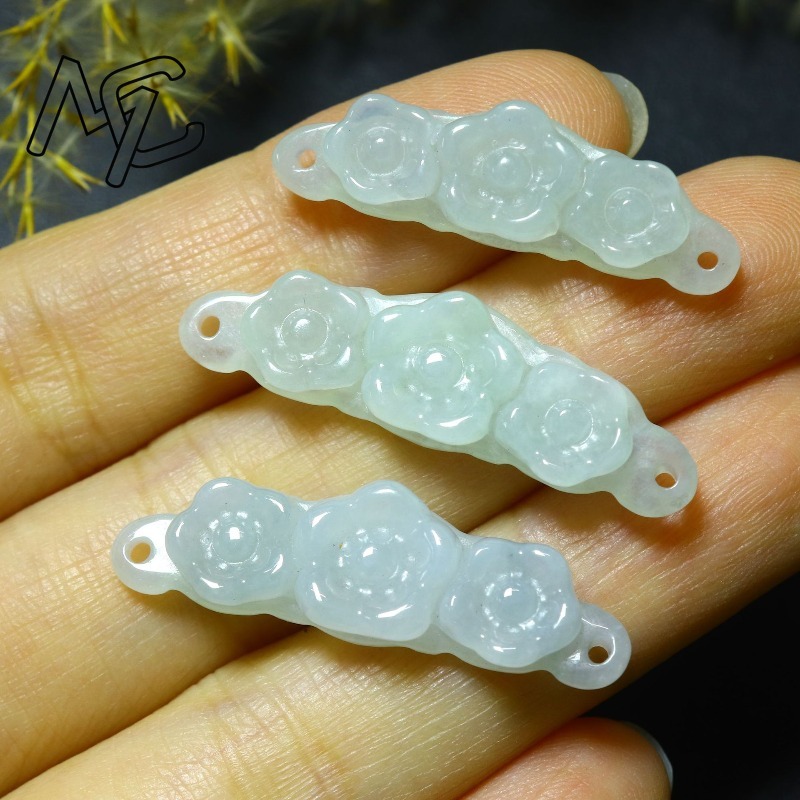 1pc Natural Jadeite Emerald Fl - Jewelry & Watches Vitopoulos Reviews 评论和价格