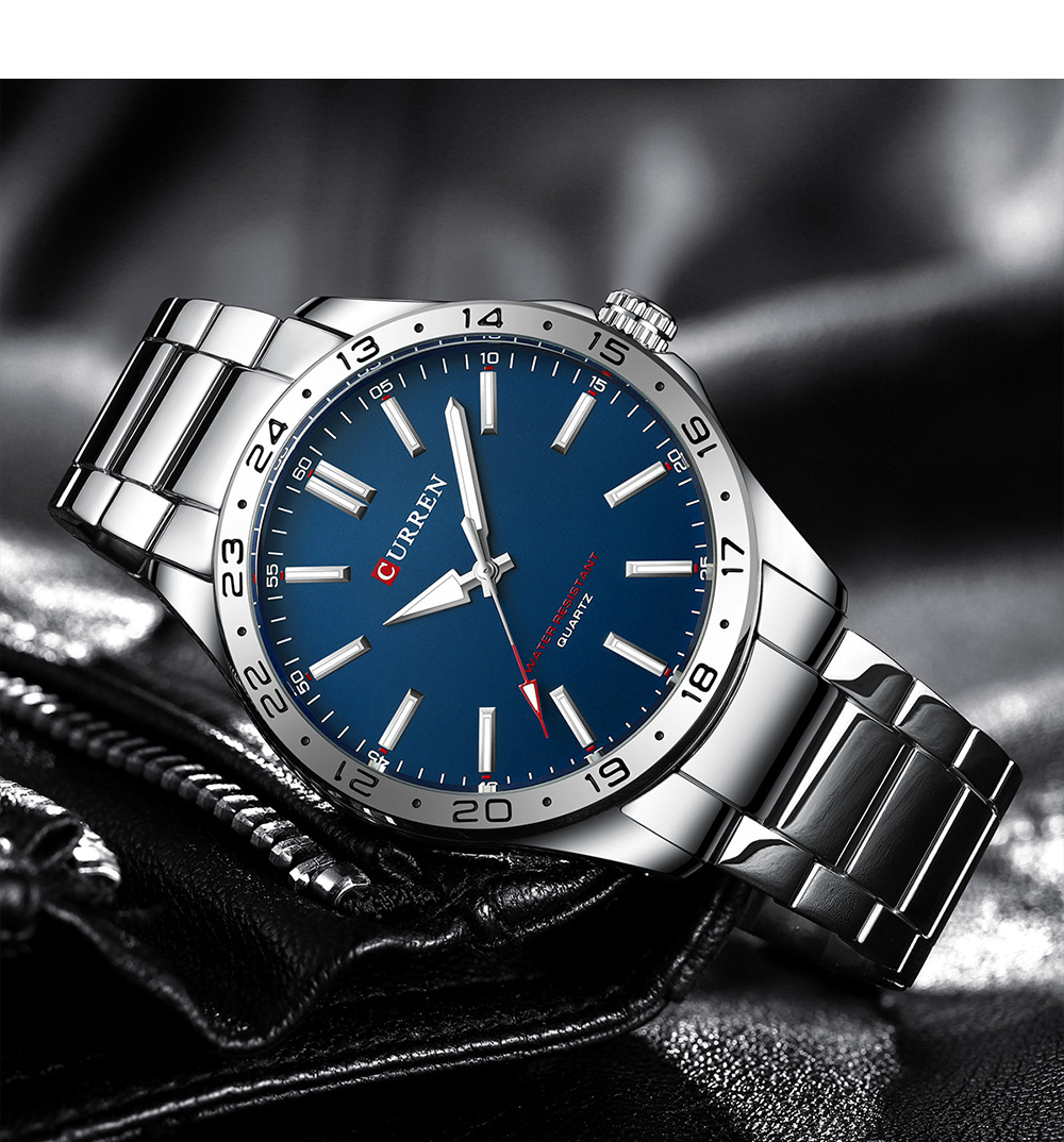CURREN 8452 Silver White Gift  - Jewelry Watches Silver 评论和价格