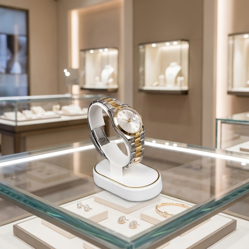 Watch display stand, white bra - Jewelry Or Watches 评论和价格