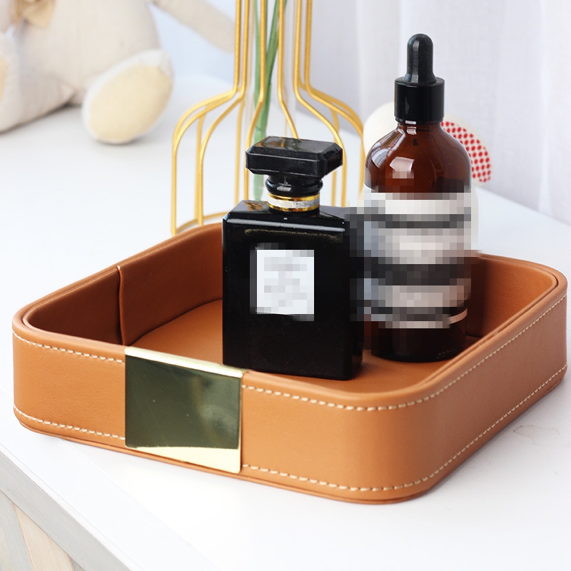 Leather Desk Tray Desktop Stor - Jewelry Stores With Watches 评论和价格