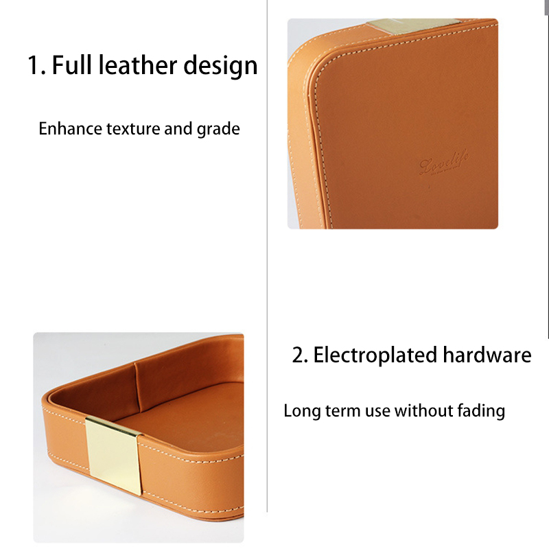 Leather Desk Tray Desktop Stor - Jewelry Stores With Watches 评论和价格