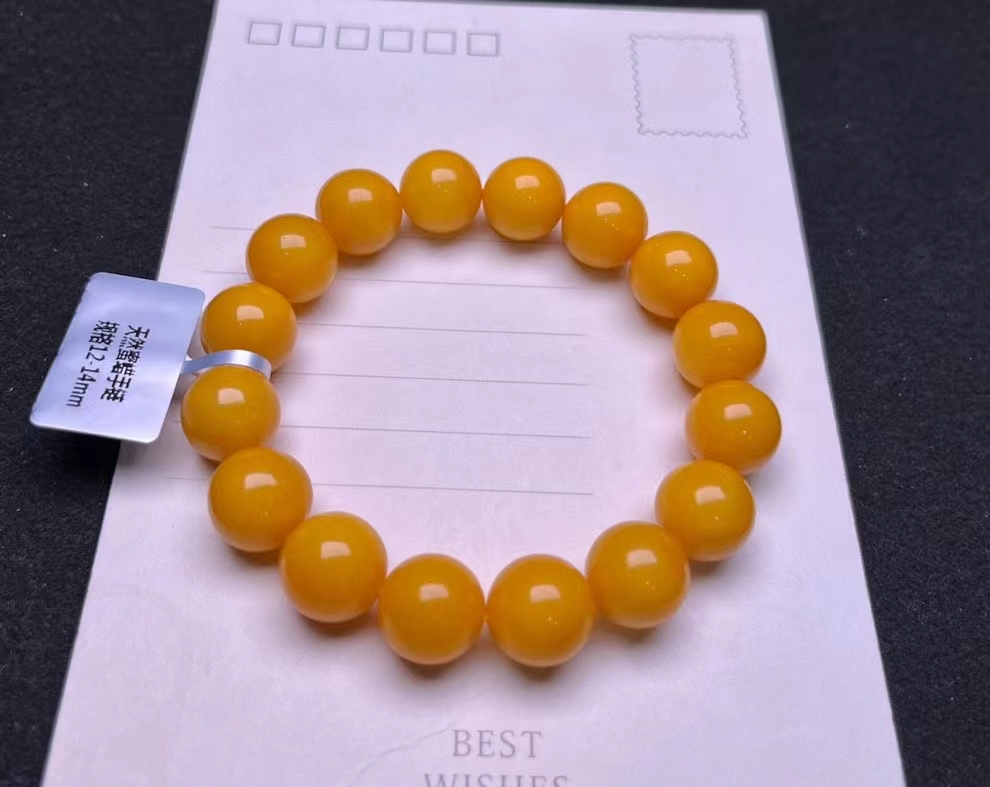 Natural Yellow Amber Gemstone  - Gemstone Bracelet Healing 评论和价格