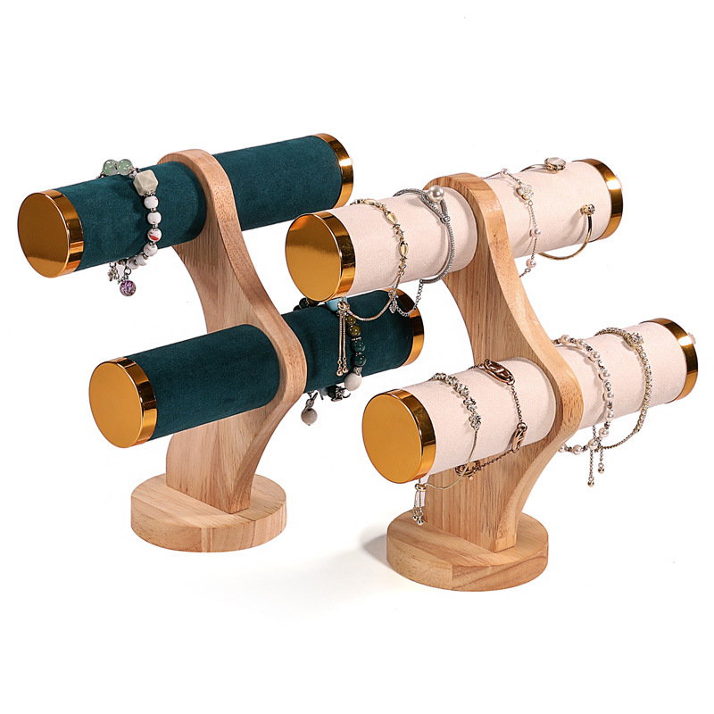 2-Tier Curved Wood Bracelet Ho - Jewelry Stores With Watches 评论和价格