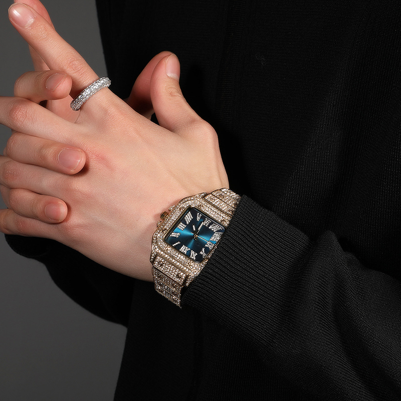 Hip Hop Luxury Quartz Wrist Wa - Jewelry Watches Silver 评论和价格