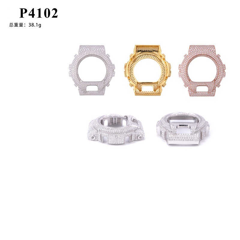 Bling Hip Hop Watch Case: Iced - Jewelry Watches Silver 评论和价格