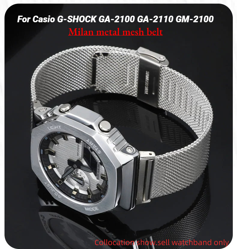 Milan metal mesh belt For Casi - Casio Watch G-Shock Ga-2100 评论和价格